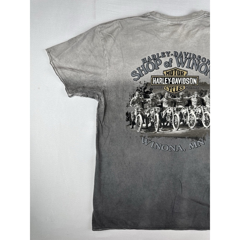Harley Davidson Twin V Eagle Gradient Fade Dealer T Shirt Winona MN Large - Picture 10 of 13